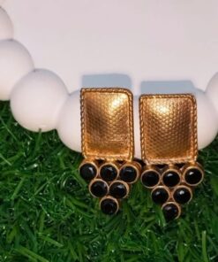 Gold & Black Stud Earrings 🖤💛