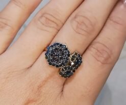 Gold Plated Jarao Adjustable Ring - Blue | Ammara Jewels
