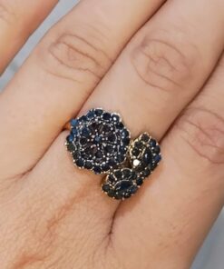 Gold Plated Jarao Adjustable Ring - Blue | Ammara Jewels