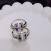 Silver Multi Color Adjustable Ring