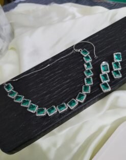 Premium Doublet Stone Jewelry Set  green stone - ammara jewels