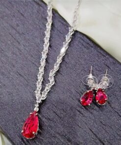 Premium Jewelry Necklace SetSet With Red Stone – Ammara Jewels