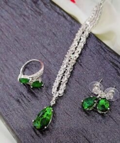 Premium Jewelry Necklace Set with green stone – Shine in Style - ammara jewels