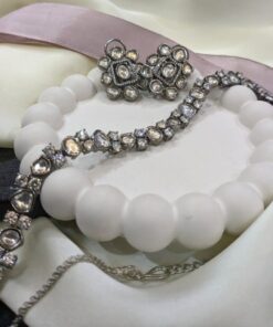 Elegant Tayani Stone Silver Jewelry Set - ammara jewels