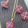 Elegant Gold Plated Jarao Pendant & Necklace Set - ammara Jewels