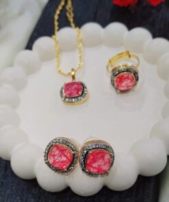 Premium Gold Plated Jarao Pendant Set - ammara jewels