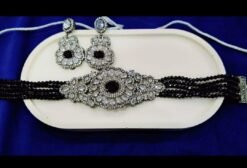 Elegant Black AD Stone Choker Set