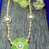 Elegant Invisible Green Stone Jewelry Set