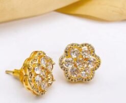 Elegant Gold & Silver Plated 1 Carat Studs
