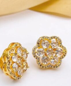Elegant Gold & Silver Plated 1 Carat Studs