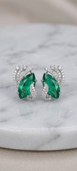 Doublet Stone Studs Color C Green
