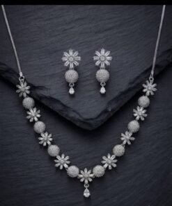 Silver Stone Necklace Set – Ammara Jewels Pakistan