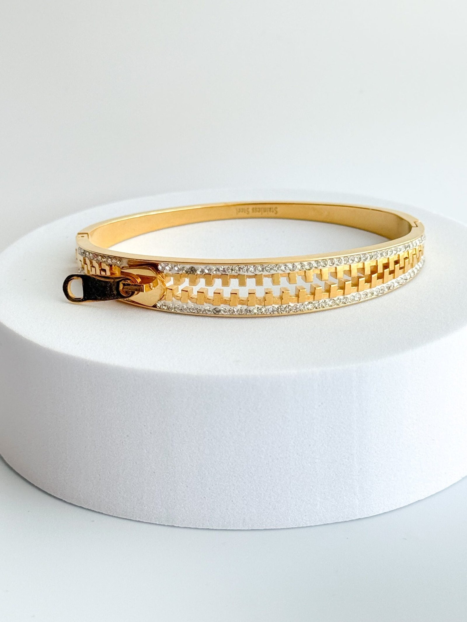 Stainless Steel Zipper Handcuff Bracelet