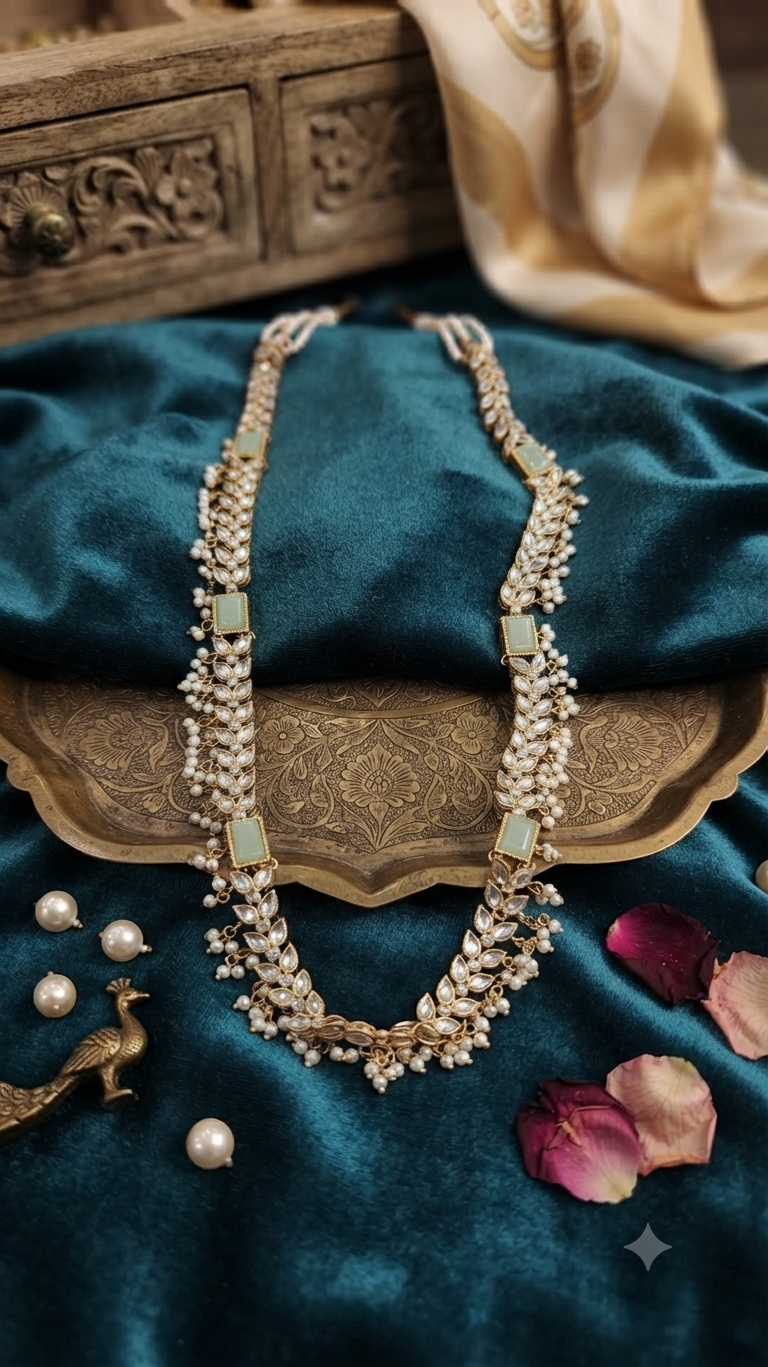 Elegant Bahawalpur Traditional Kundan Mala with Earrings