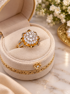 22K Gold Polish Adjustable Ring – Elegant & Stylish Jewelry