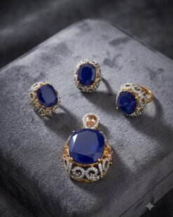 Blue Gold Plated Jewelry Set | Elegant & Trendy