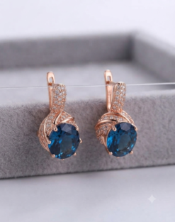 Xuping Blue Stud Earrings – Daily Wear Jewelry for Women | Ammara Jewels