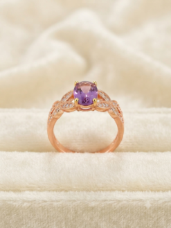 China Polish Ring Adjustable with Purple Stone