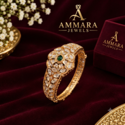 Premium Tayani Stone Handcuff – Elegant Gold Plated