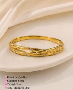 Elegant stainless steel handcuff bracelet for women