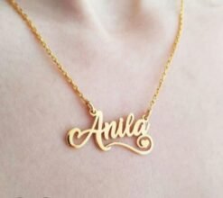 Gold Plated Custom Name Pendant – Personalized Name Necklace