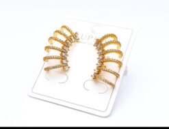 Xuping Curved Stone Hoop Stud Earrings – Daily Wear