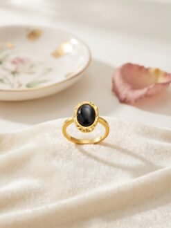 Oval Stone Ring – Adjustable - Ammara Jewels