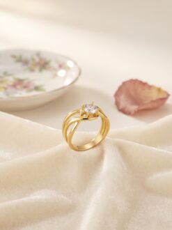 Twisted Crossover Crystal Ring – Adjustable - Ammara Jewels