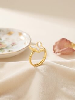 Butterfly Mother of Pearl Ring – Adjustable - Ammara Jewels