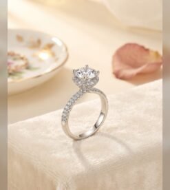 Crystal Halo Engagement Ring – Size 18 - Ammara Jewels