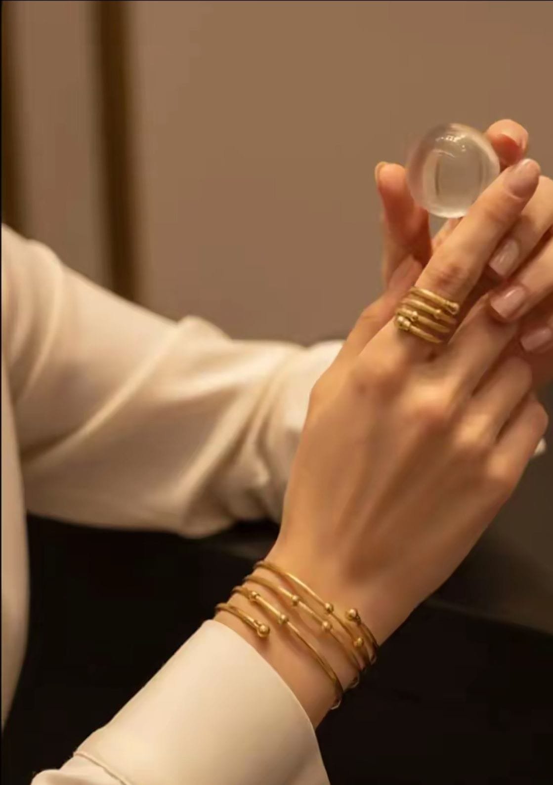 Cable Bracelet & Ring Set - Ammara Jewels