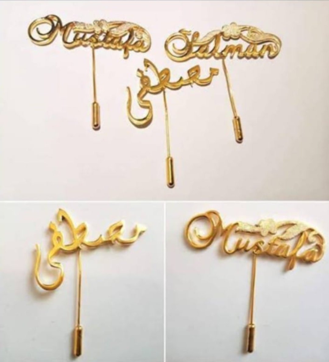 Customized Name Lapel Pin (Coat Pin) | Ammara Jewels - Image 3