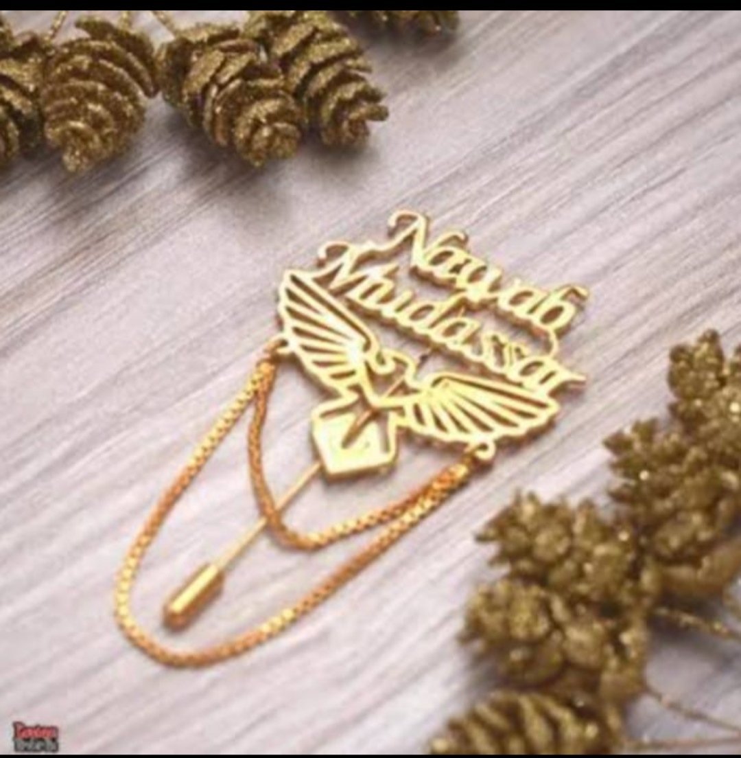 Customized Name Lapel Pin (Coat Pin) | Ammara Jewels - Image 2