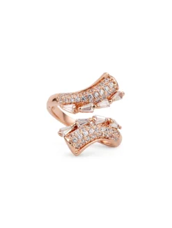 Crystal Bypass Ring – Adjustable - Ammara Jewels