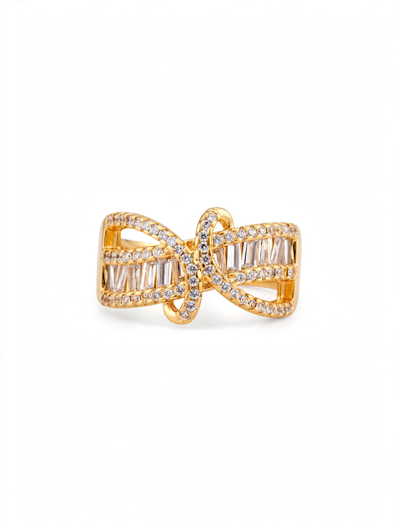 Gold Bow China Polish Ring – Adjustable - Ammara Jewels