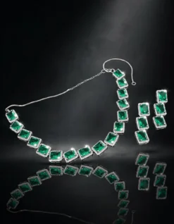 Premium Doublet Stone Jewelry Set green stone – ammara jewels - Ammara Jewels