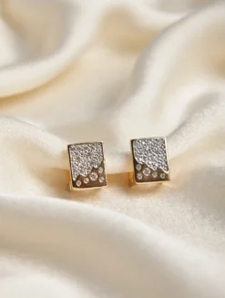Xuping Square Pave Crystal Earrings - Ammara Jewels